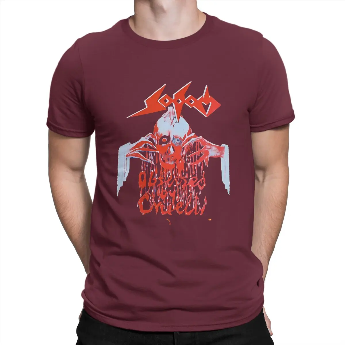 thumbnail image 1 of Camiseta de algodón para hombre, divertida, con cuello redondo, de "Obsesionado por la Crueldad" ('86), Thrash, Possessed Celtic Frost. Sodom., 1 of 7