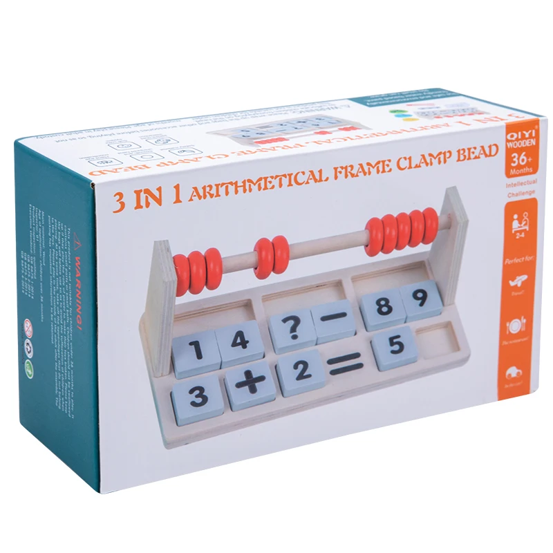 Montessori Wooden Toys Colorful Beads Calculation Frame Mathematics Operation Games Early Education AIDS Math Toys For Children