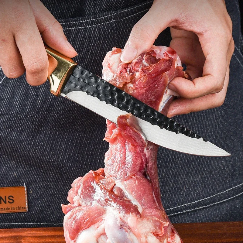 Forged Kitchen Chef Knife Set Stainless Steel Meat Fish Fruit Vegetables Slicer Butcher Boning Cleaver BBQ Knives with Cover