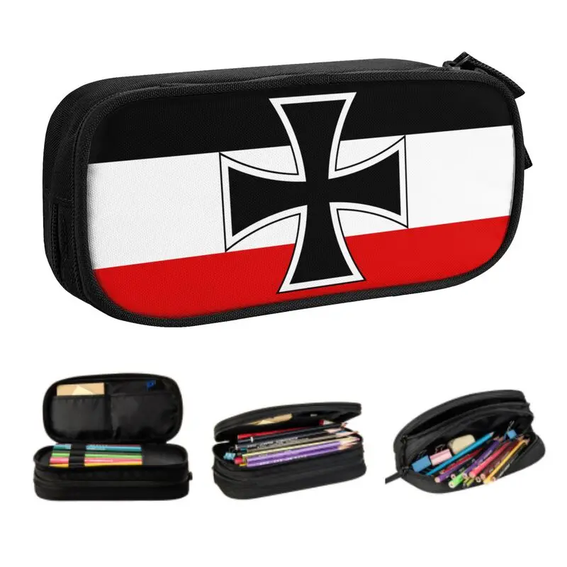 

Flag Of German Empire Pencil Case for Boys Gilrs Large Storage National flag Pen Box Bag School Supplies