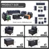 Outdoor Patio Furniture Set 11 Piece Dark Brown Rattan Sectional Sofa PE Wicker Conversation Chairs with 45" Propane Fire 4