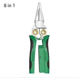 Versatile Electrician Wire Stripper Pliers with Built - In Voltage Tester for Safe Wire Stripping, Cutting & Splitting (8 in 1)