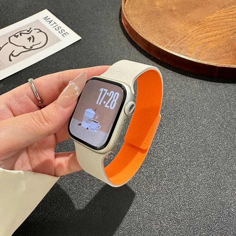Magnetic Strap for Apple Watch Band 45mm 44mm 40mm 46mm 41mm 42 mm 38 Silicone Bracelet iWatch Series 10 9 8 7 6 Se Ultra 2 49mm