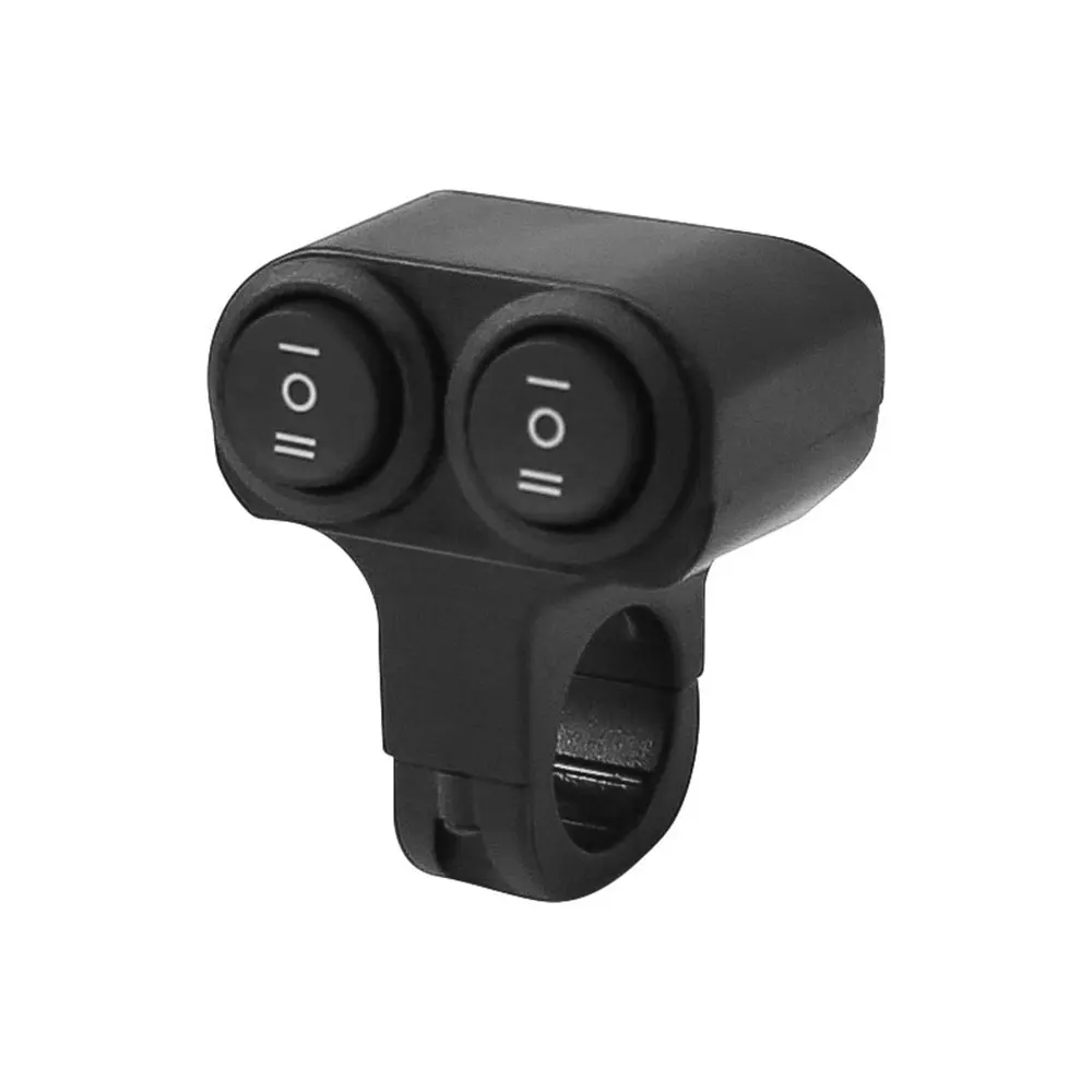 Motorcycle Handlebar 12V Headlight On/Off Switch Dual Button Control Waterproof 7/8in 22mm Flasher Speaker Fog Spot Light Switch