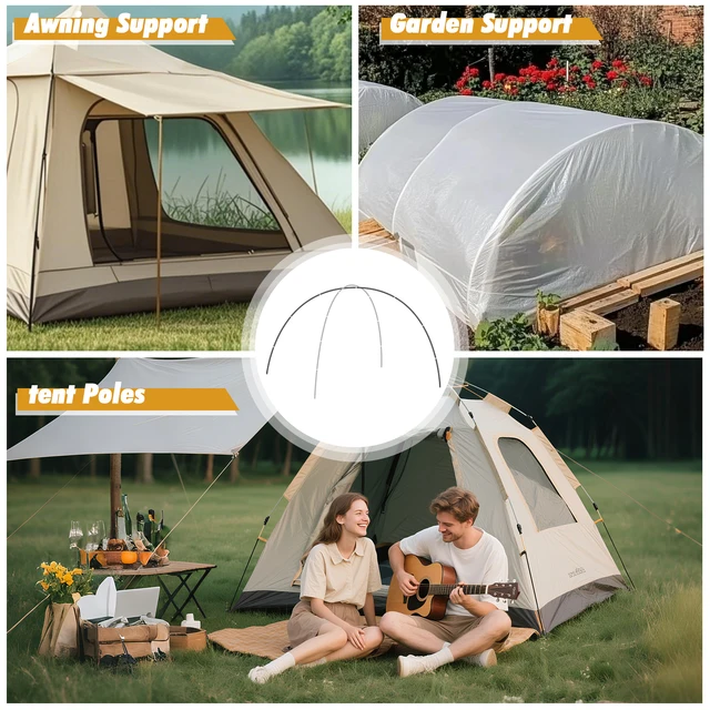 1pc/2pc Aluminum Alloy Tent Pole 4.3M/3.6M Camping Support Poles Replacement Accessories for Hiking Awning Shelter Frames Rods 6