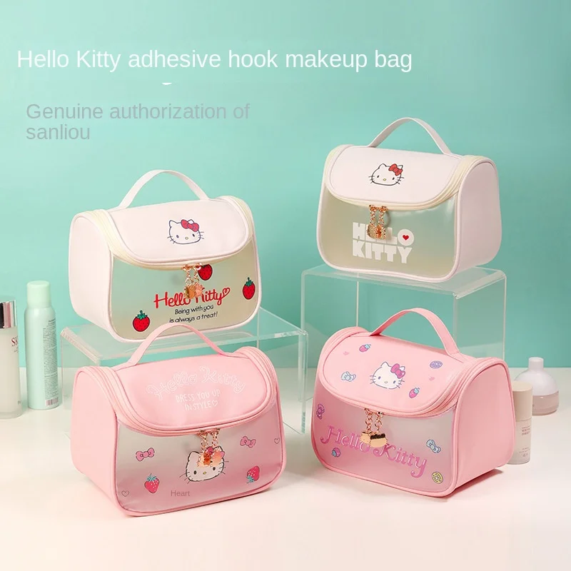 

Дорожная косметичка Hello Kitty, Женский органайзер для косметики, женские сумки для туалетных принадлежностей, женская косметичка, роскошная Дамская коробка для хранения косметики