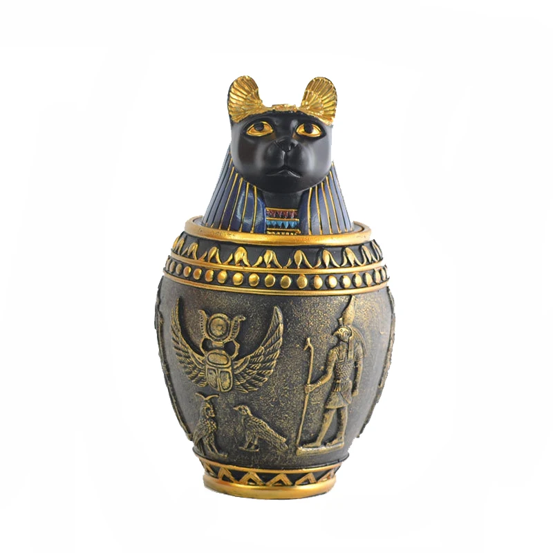 Pet Urn Pet Dog Cat Birds Ashes Urn Egypt Pharaoh Mythical Decoration Sacrifice Keepsake Columbarium Pets Coffin Ashes Altar