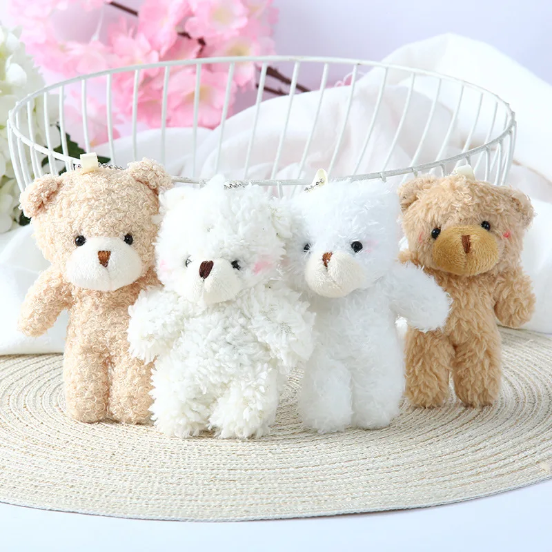 Kawaii Blush Peluche Big Head Bear Teddy Ciondolo Borsa Accessori Cute Bear Gift Bag Accessori