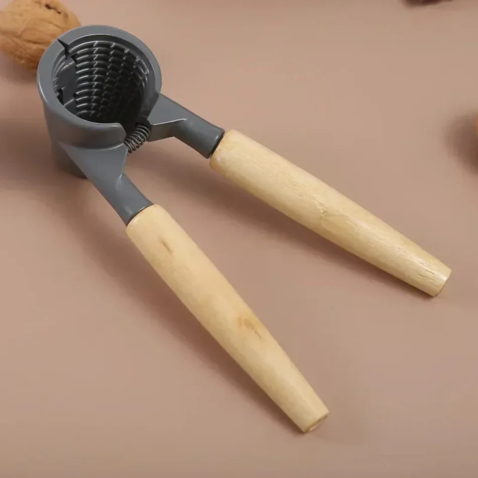 New Heavy Duty Aluminum Walnuts Nutcracker Wood Handles Manual Tool for Opening Lobster Pecan Nuts Walnut Opener Nut Crackers