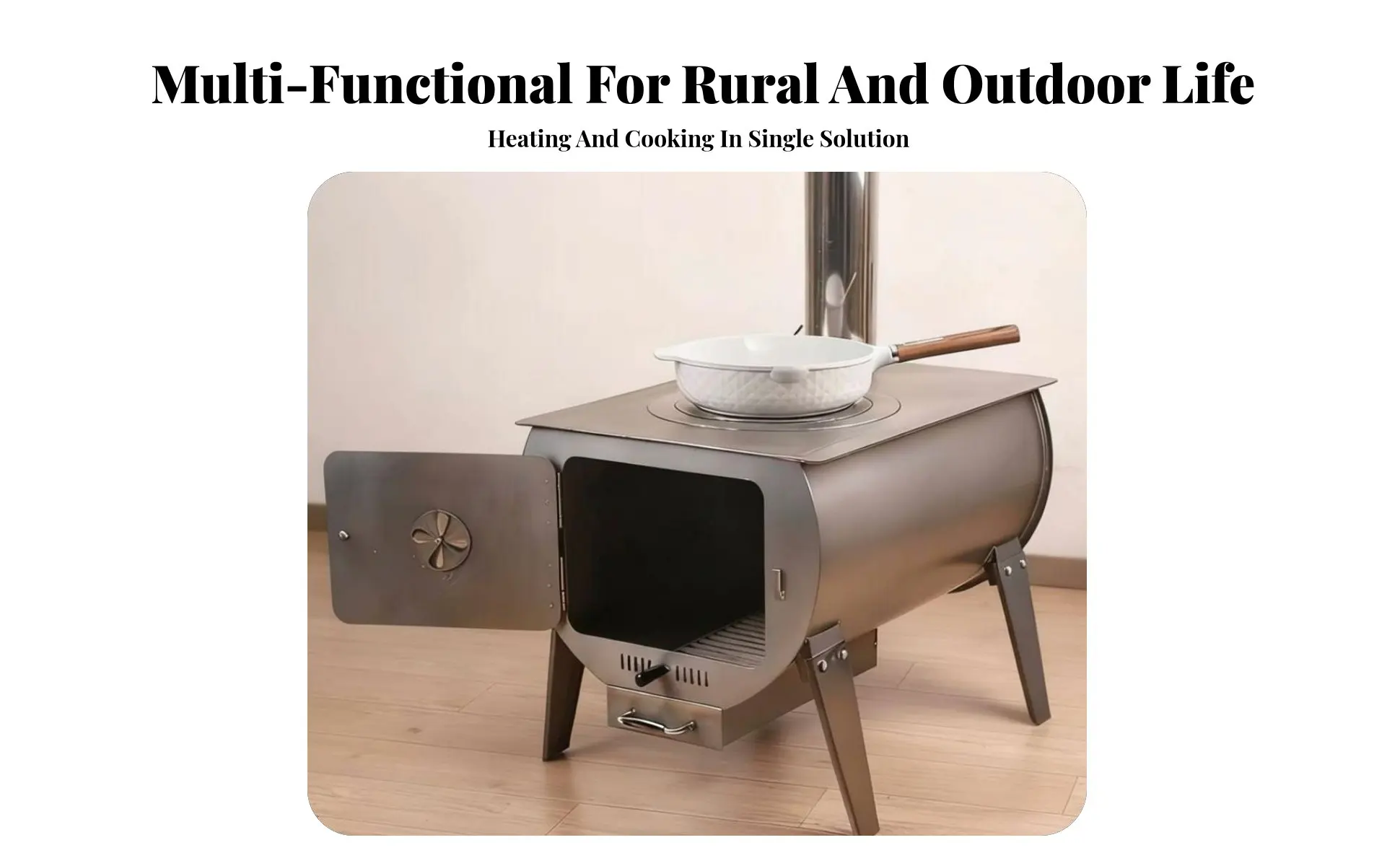 Smokeless Heating Stove, Indoor & Outdoor Wood Burner, Rural Home, Large, Fast Heating, Metal