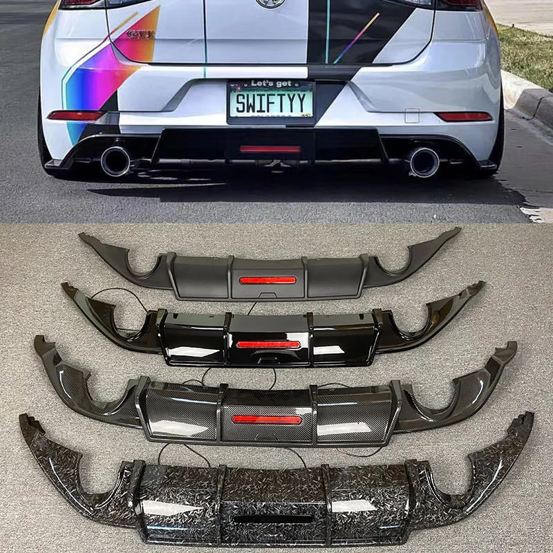 

Автомобильный диффузор для заднего бампера, задний боковой Разделитель с фонариками, подходит для Volkswagen Golf 7,5 MK7 GTI