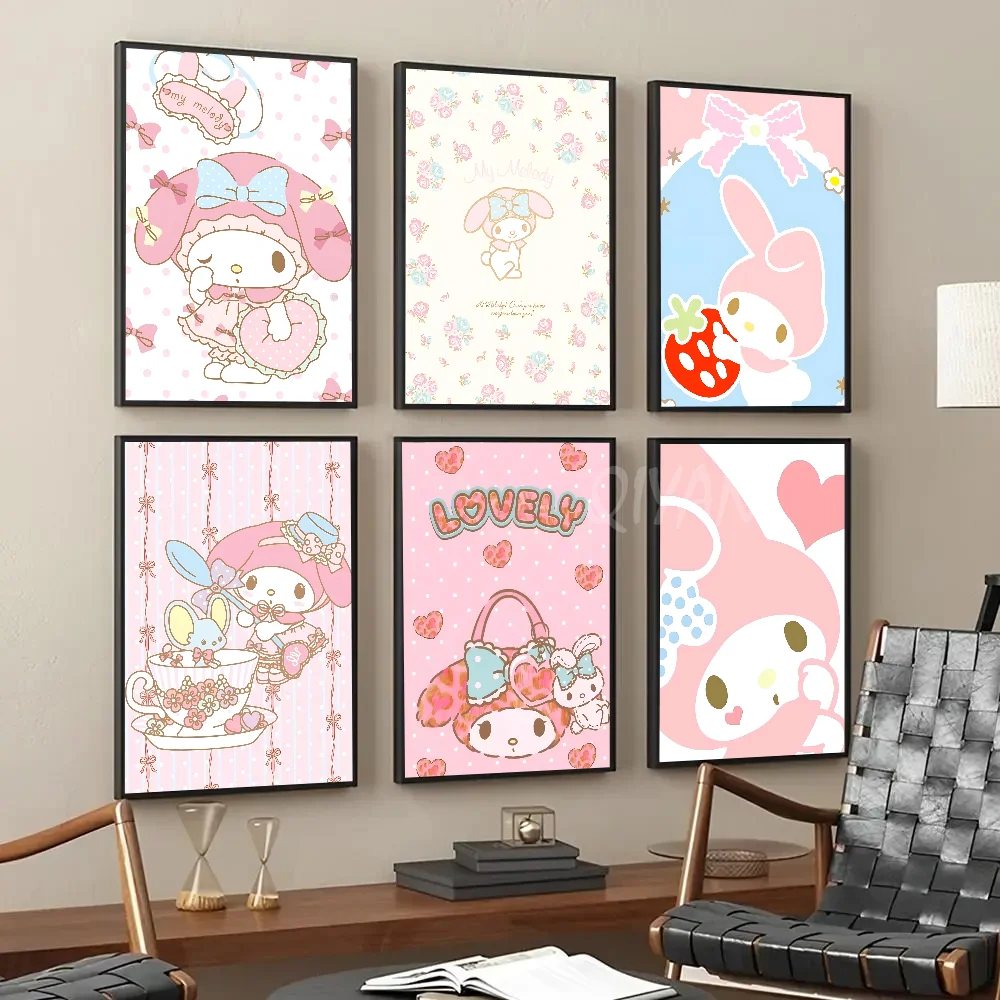 

Kawaii Cartoon Cute Poster Paper Print Home Living Room Bedroom My-Melodys Entrance Bar Restaurant Cafe Art Painting Decoration