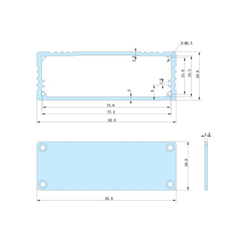 Custodia in alluminio , Custodia in alluminio da 68x145x150mm , Custodia in alluminio per scatola da progetto Custodia per amplificatore HIFI analizzatore GPS fai da te