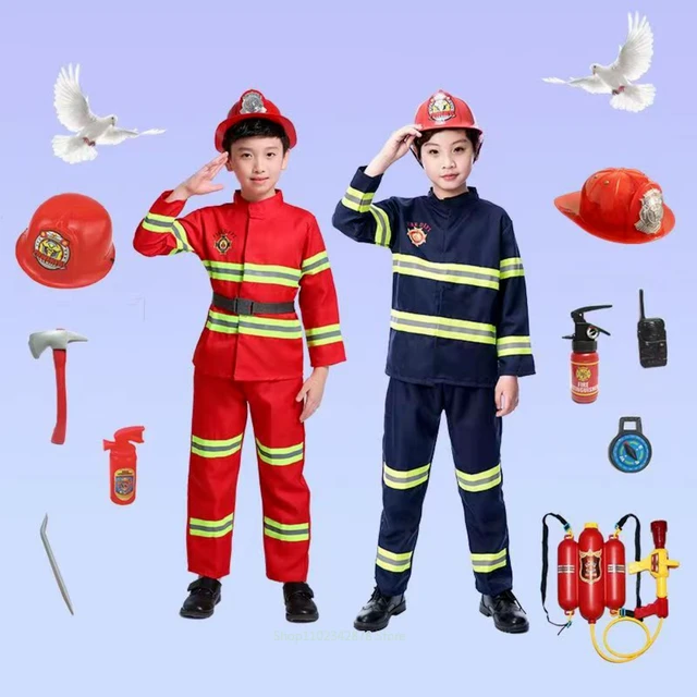 Halloween Pompier Cosplay Costume Pour Enfants Garçons Filles Carnaval Fête  Sam Pompier Uniforme Carnaval Jouets Tenues Vêtements de Travail
