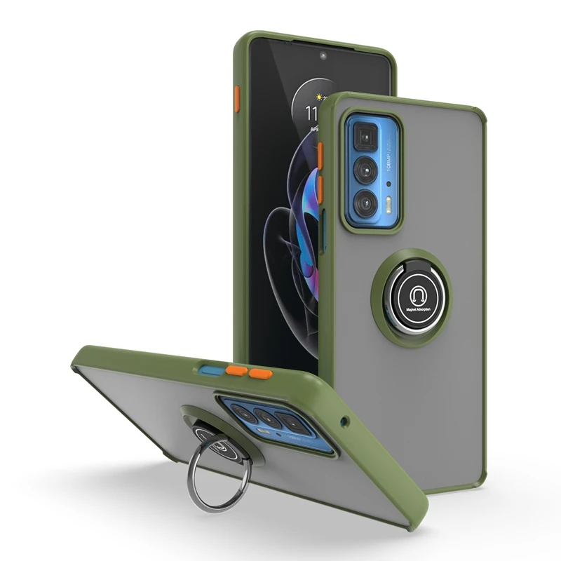 ShockProof Matte Ring Holder Phone Case with Enhanced Protection