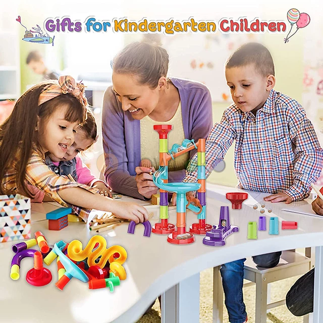 29-142Pcs DIY Construction Marble Run Race Track Building Blocks Kids Educational toys 3D Maze Ball Roll Toys for children 2