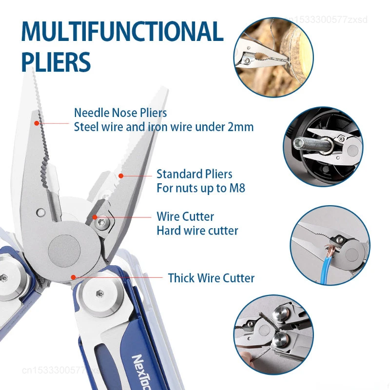 Youpin NexTool 휴대용 접이식 전술 플라이어 나이프, 야외 도구, 멀티 툴 케이블 와이어 커터, 16 in 1 플래그십 프로 EDC 도구