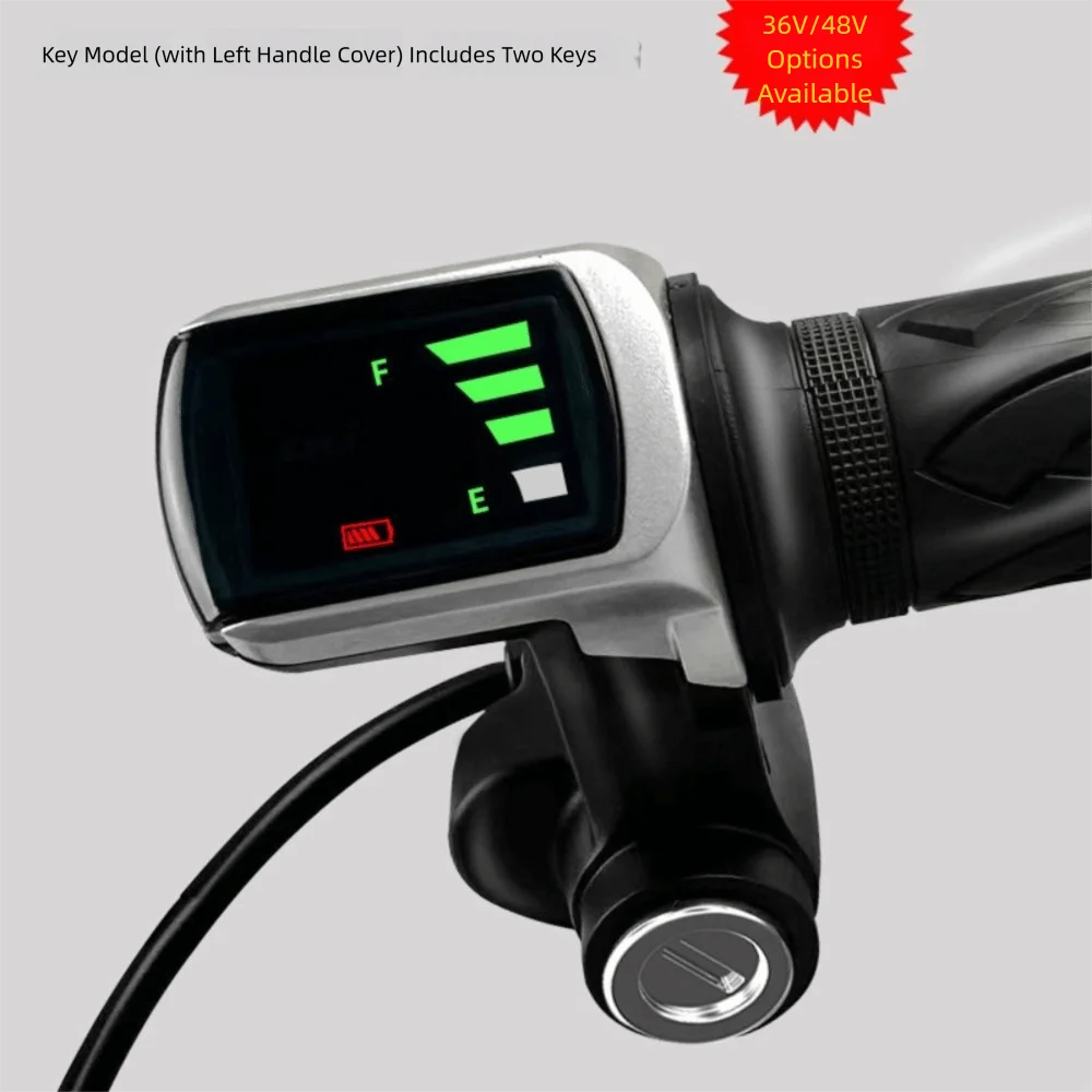 Electric Bike & Scooter Throttle with LCD Power Indicator and Key Lock