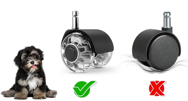 Description Picture 6 of item(Set of 5) Office Chair Wheels Replacement 2 Inch M10 Heavy Duty Caster Wheels Quick & Quiet Rolling Chair Casters