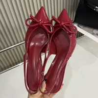 Red Footwear Slingbacks Ladies Heels Shoes Fashion Butterfly-Knot Female Pointed Toe Women High Heels Pumps Shoes New In 2025 1