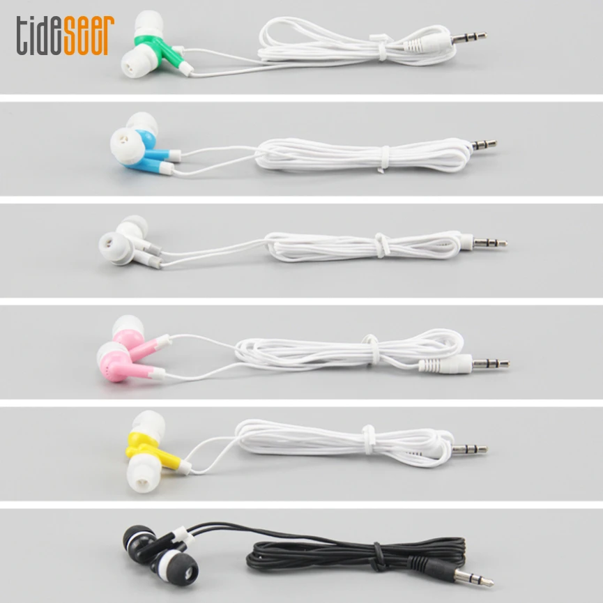 

5000pcs Colorful Wired Earphones Disposable In Ear Earbuds 3.5mm Plug Stereo Earphone for Bus School Library Museum Concert