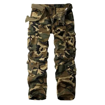 Pantaloni Cargo da Uomo in Puro Cotone Camouflage, Gamba Dritta, Vestibilità Comoda, Casual, Resistenti all'Usura, per Lavoro, per Amazon Transfrontaliero