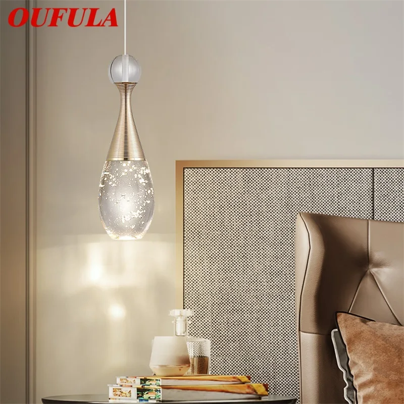 

OUFULA Contemporary Pendant Lamp Creative Crystal Chandelier LED Fixtures Light Decorative for Bedroom Dining Room