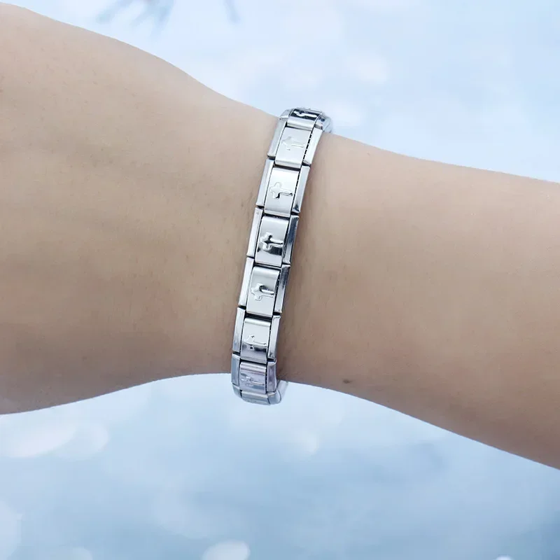 Hapiship Fashion Princess Heart Star Horse Charm Links Stainless Steel Bracelet For Women Friend Birthday Jewelry G061 stainless steel bracelet metal bracelet