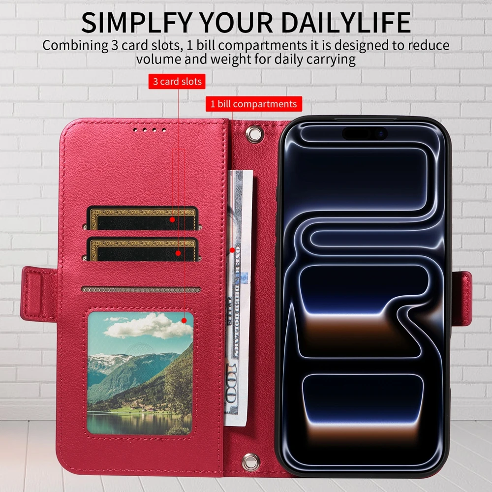 Luxury Artificial Diamond Leather Wallet Phone Case - Elegant Book Cover Design