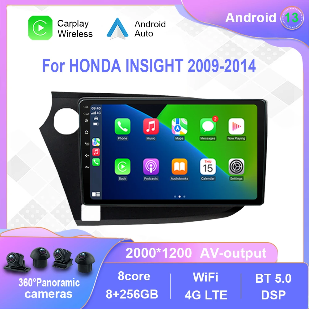 

Android 12.0 For HONDA INSIGHT 2009-2014 Car Radio Multimedia Video Player Navigation stereo GPS Carplay No 2din 2 din dvd
