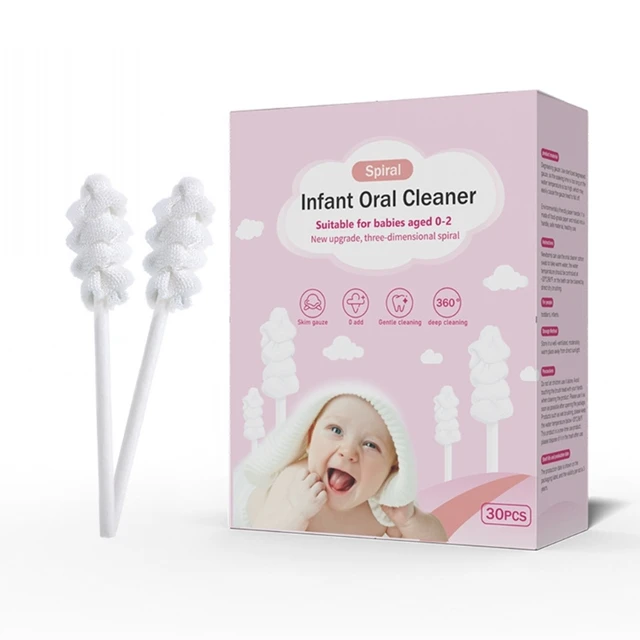 30 Pcs Portable Baby Tongue Cleaner Baby Oral Cleaning  Disposable Infant Soft Gauze Toothbrush Oral Cleaner Dropshipping 1