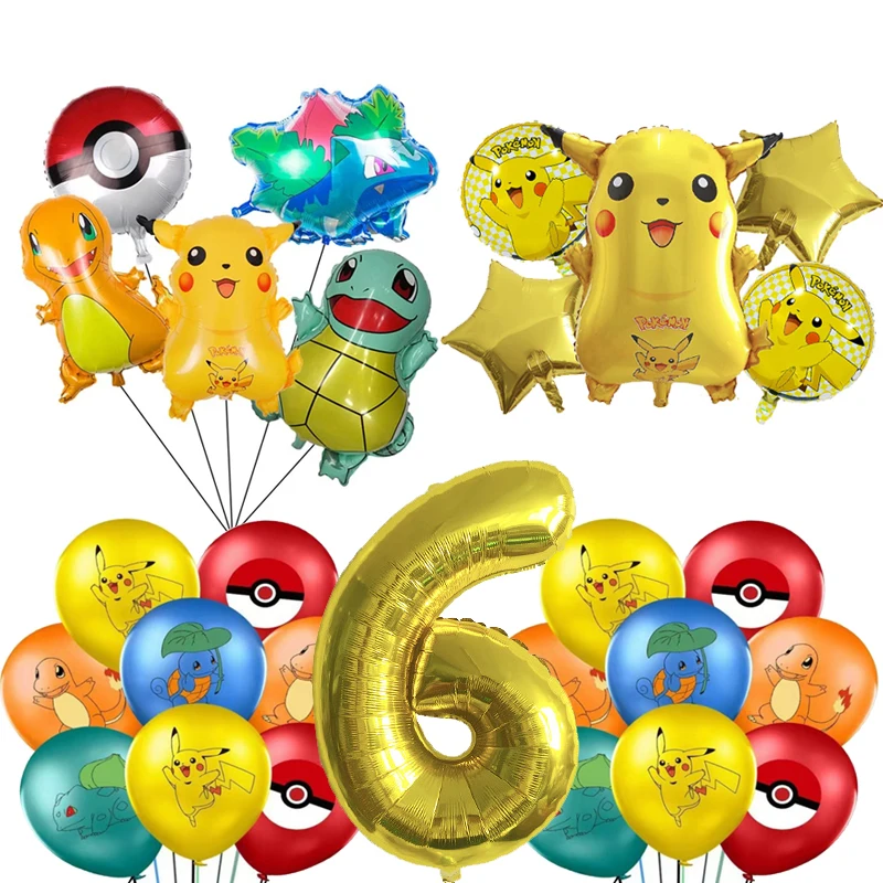 

Pokemon Balloon Pikachu Cartoon Latex Set Pikachu Model Balloons Toys Child Birthday Party Supply Decoration
