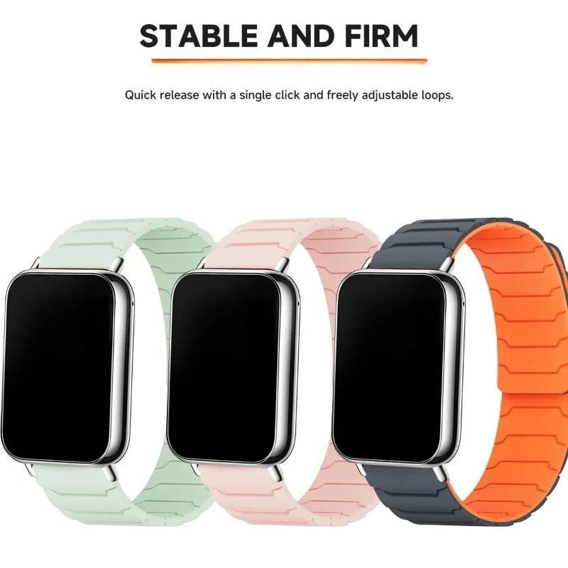 รูปสินค้า สายซิลิโคนแม่เหล็กสำหรับ Mi Band 9 Pro 8 Pro รัดข้อมือระบายอากาศได้