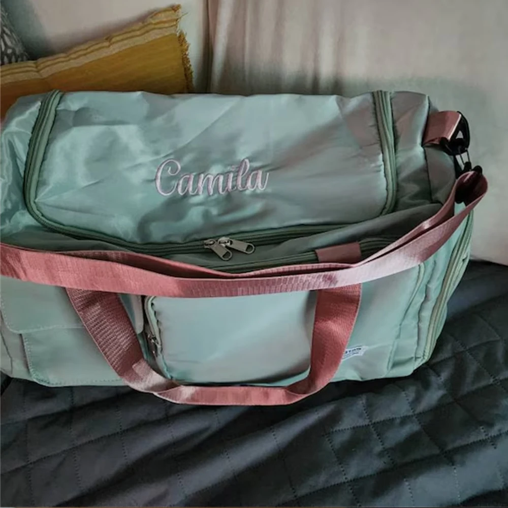 New Personalized Name Outdoor Sports Fitness Bag Dry Wet Separation Training Swimming Bag Embroidered Name Travelling