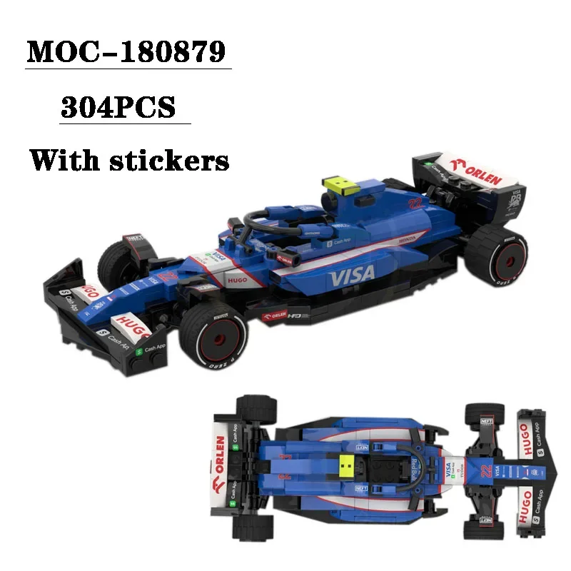 

MOC-180879 Building Block F1 Formula Car 01 Car Stitching Model 304PCS Children's Education Birthday Christmas Toy Gift