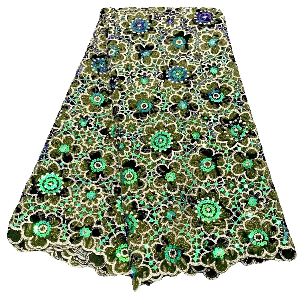 

African Sequins Velvet Lace Fabric Nigerian French Mesh Net Lace Fabrics For Sewing 2023 Newest High Quality Wedding Material