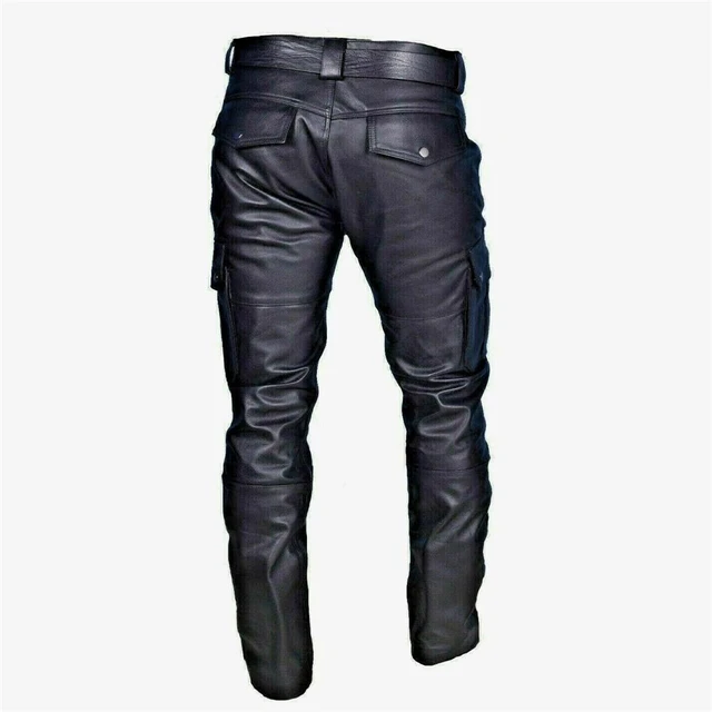 Pantalon moto cuir homme