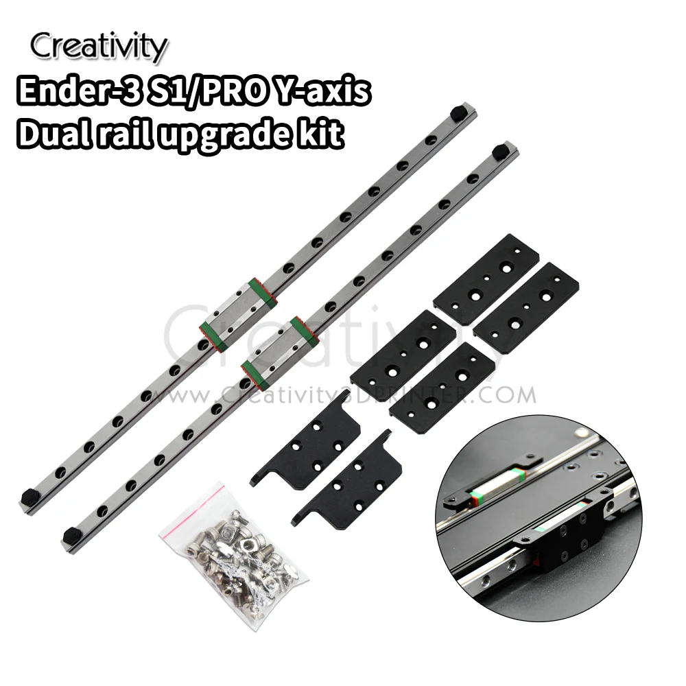 Dual Y-axis Upgrade Kit for Ender 3 S1 Ender 3 S1 Pro MGN9H 315MM  Linear Rail Ender 3 Ender 3 V2 MGN12H 300MM 3D Printer Parts ender 3 x axis mgn9h 315mm linear rail kit for ender 3 v2 ender 3 pro linear mod bracket 3d printer upgrade accesorios