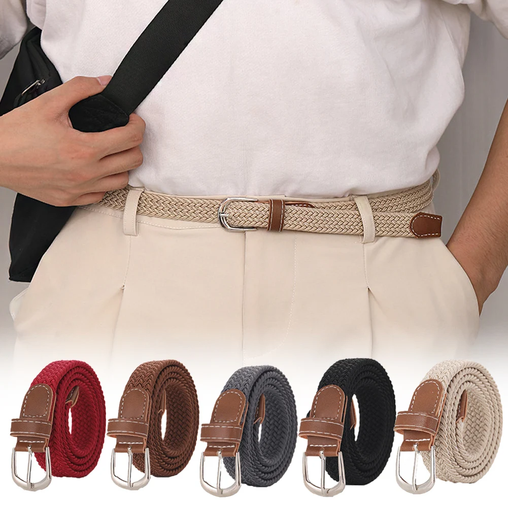 

Braided Punch Free Adjustable Belts For Woman Man Lazy Belt Waist Elastic Waist Belts Retro Casual Elastic Belt Jeans Belt
