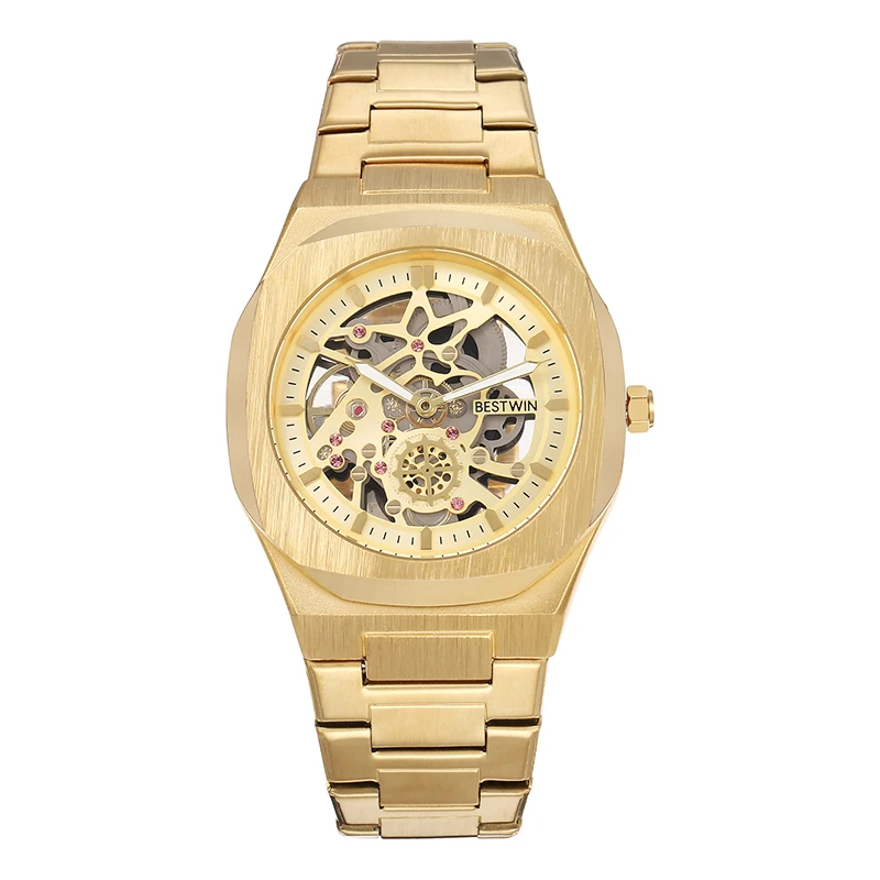 The New fashion Men Stainless Steel Circular The Gold Watch Luxury Quartz  The Clock Business and Leisure Students
