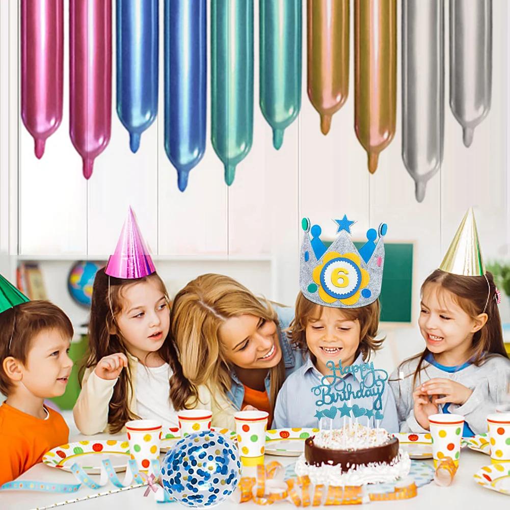 Handmade Birthday Party Hat Durable Creative Interchangeable Numbers Crown Children Day Gift for Girls Boys Birthday Party Decor