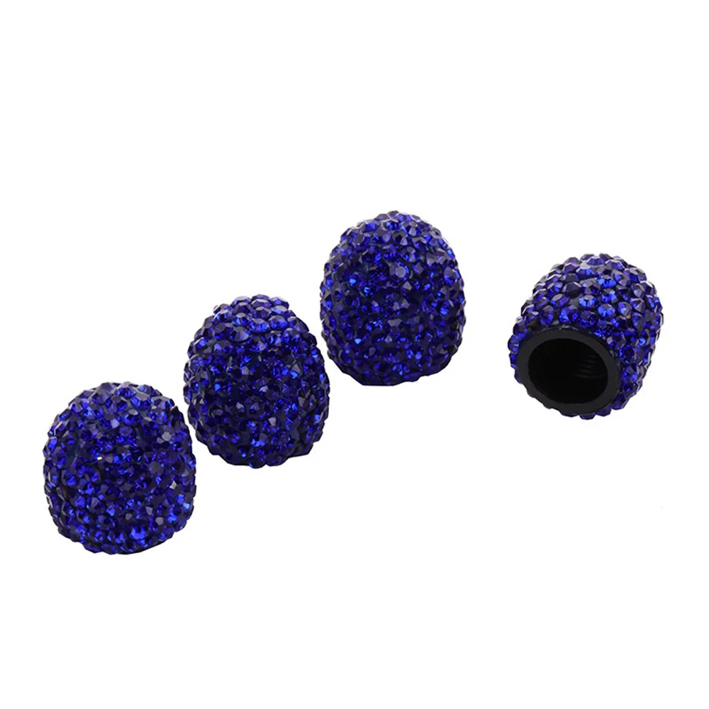 4PCS Auto Reifen Ventil Kappen Diamant Glänzende Staub-proof Rad Ventil Abdeckung Fahrzeug Bling Kristall Ventil Kappe Auto Styling zubehör – Detail 7