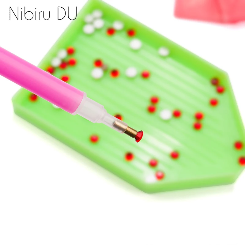 Nail Art Tools Plastic Rhinestone Point Pen DIY Diamond Paste Sticker Dotting Tool Adhesive for Picker 1 Set