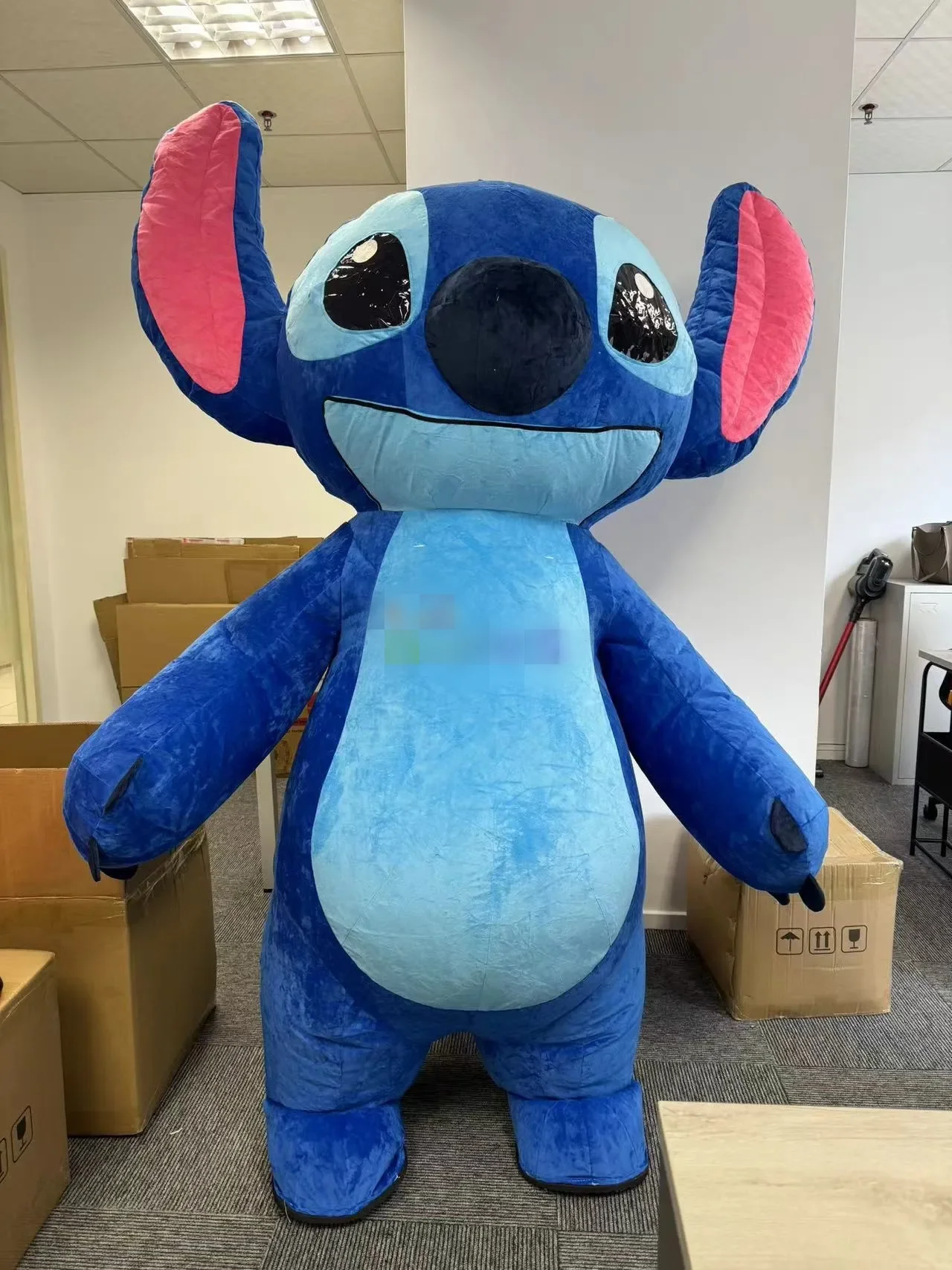 miniso 2028 bleu lilo & point mascotte costume personnage de dessin animé 2 m/2.6 m gonflable marche bleu point mascotte costume