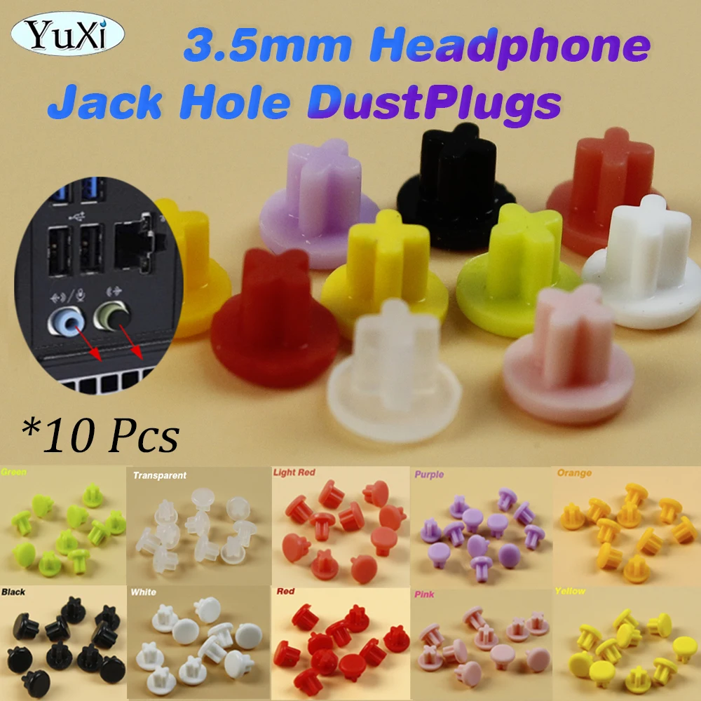 

10Pcs 3.5mm Silicone Headphone Jack Hole DustPlugs Audio Microphone Interface Stopper Cap For Phone PC Audio Anti Dust Cover