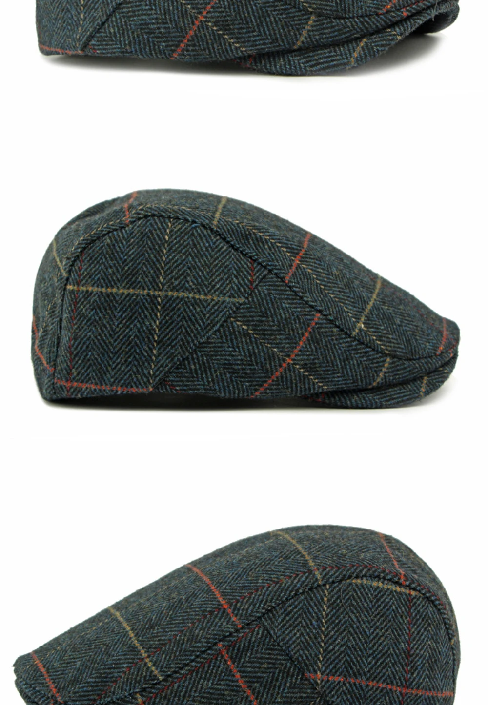HT4840 Berets Frühling Herbst Winter Caps für Männer Frauen Retro Plaid Wolle Baskenmütze Hut Männlich Weiblich Ivy Flache Kappe Einstellbare Baskenmütze Kappe – Detail 7