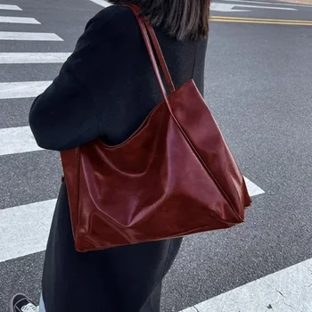 Borse tote da donna Borsa sotto le ascelle di grande capacità Borsa a tracolla in morbida pelle Pu Borsa casual retrò Borsa a secchiello portatile 2025 Nuovo