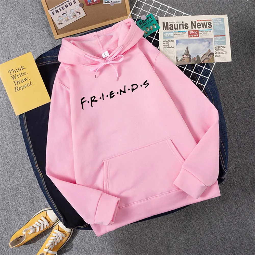 FRIENDS Women Hoody Street Casual Loose Sweatshirt Autumn Fleece Hooded Hip Hop O-Neck Clothing Female 4