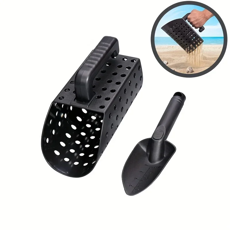 1 Set, Portable Metal Detector Sand Scoop And Shovel Set, Sand Sifter Digging Tools, ABS Plastic Metal Detector Sand Scoop Shove 4