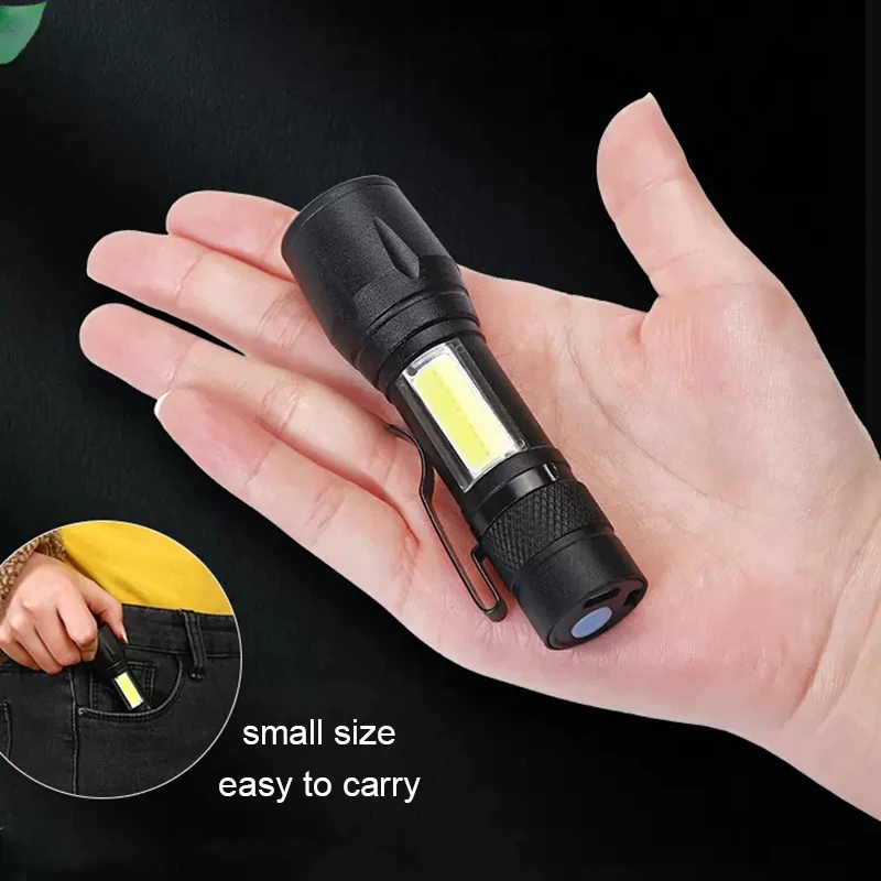 1 2 4pcs Mini LED Flashlight USB Rechargeable Mini Led Flashlight Zoomable High Power Outdoor Camping Portable Light